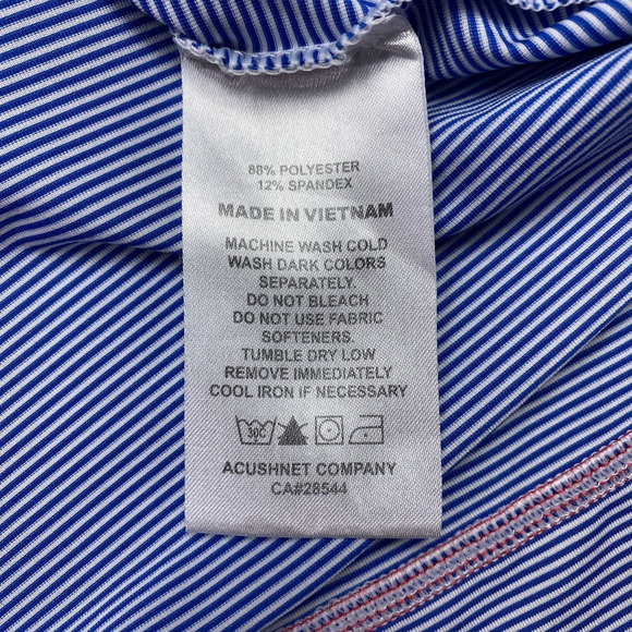 Footjoy Polo Shirt Mens Large Blue Red Pullover Performance Golf Casual - Picture 8 of 9